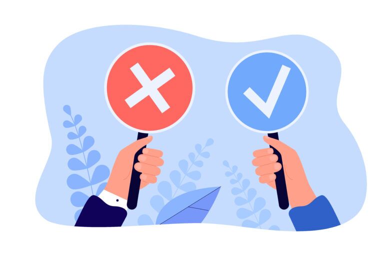 A vector illustration of what's right and what's wrong while choosing QuickBooks alternatives in 2025