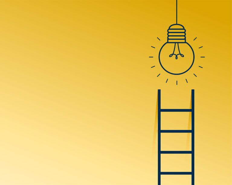 An illustration of a ladder and a bulb reflecting tiips